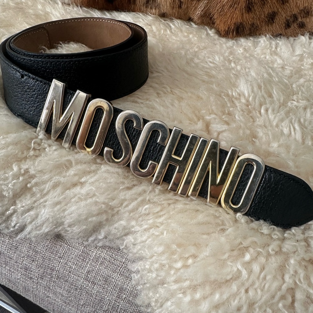 Moschino Tan Leather Belt